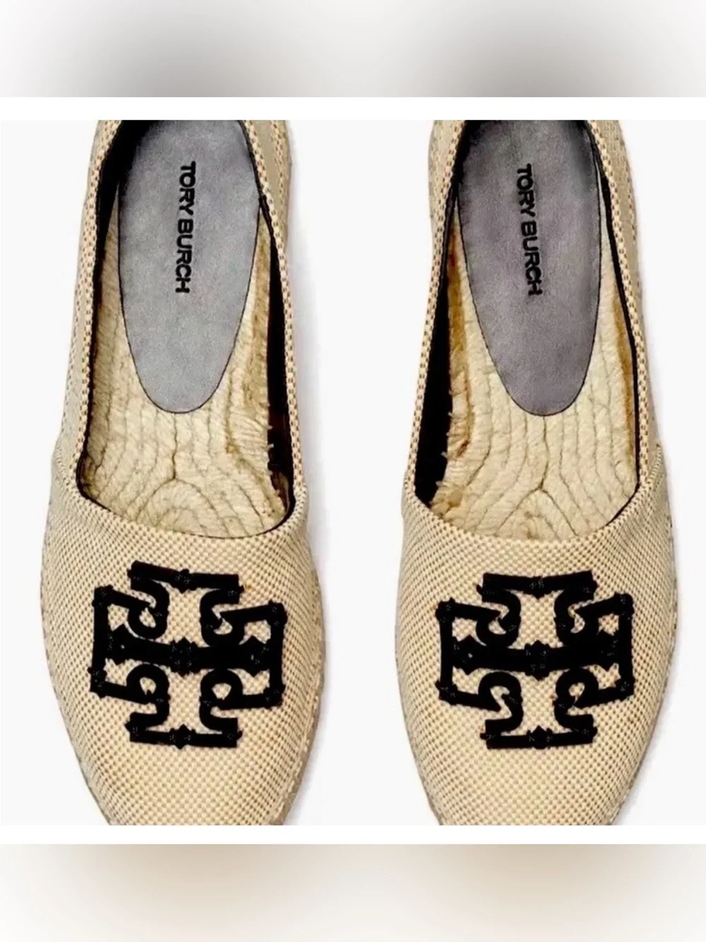 Tory Burch Elegant espadrilles with a black logo accent